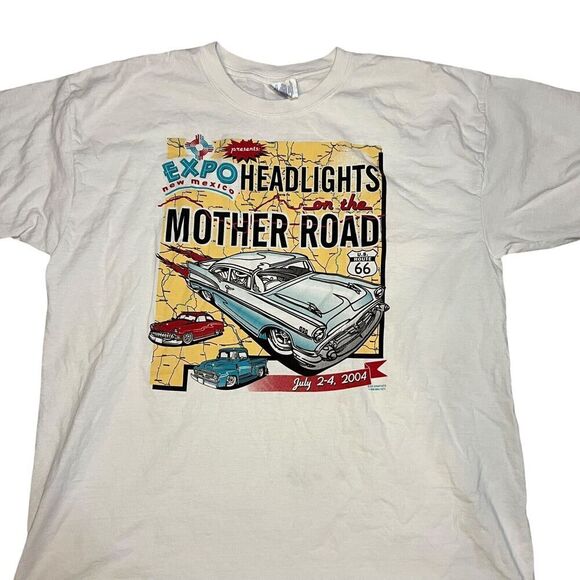 2004 Headlights on the Mother Road New Mexico T-Shirt Size XL White y2k - Picture 3 of 9
